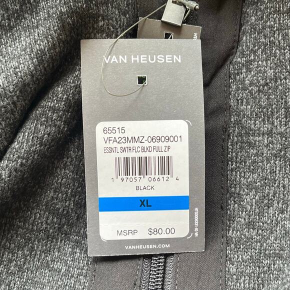 NWT! Van Heusen Men's Gray / Black Full Zip Sweater Size XL - Picture 4 of 10